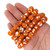 22 Inch Strand of 10-11.5 mm African Recycled Glass Fused Beads - Orange and White