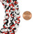 20 Inch Strand of 10-11 mm African Recycled Glass Fused Beads - Red, White, and Black