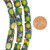 24 Inch Strand 8.4-10 mm African Glass Krobo Trade Beads- Jade Green w/ Flower Designs