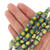 24 Inch Strand 8.4-10 mm African Glass Krobo Trade Beads- Jade Green w/ Flower Designs
