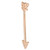 Sterling Silver 39x7.3 mm Rose Gold Plated Arrow Pendant W/ CZ - 1 Pc