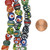 26 Inch Strand of 10-12 mm African Krobo Glass Beads Semi Round - Medley