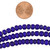 24 Inch Strand of 6-6.5 mm African White Heart Glass Rondelle Beads - Indigo Blue