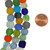 20 Inch Strand of 9.5-11.5 mm African Recycled Glass Beads - Frosted Multicolor