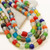 20 Inch Strand of 9.5-11.5 mm African Recycled Glass Beads - Frosted Multicolor