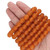 18 Inch Strand of 9.5-10.5 mm African Recycled Glass Beads - Frosted Orange