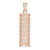 Sterling Silver Rose Gold Plated Pillar Pendant with Cubic Zirconia