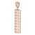 Sterling Silver Rose Gold Plated Pillar Pendant with Cubic Zirconia