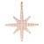 Sterling Silver 20.4x17.5mm Rose Gold Plated Star Pendant W/ CZ - 1 Pc