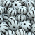 Pumpkin Pressed Czech Glass Beads - White & Black