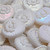 8 Pcs 17mm Heart With Rose Pressed Czech Glass Beads -White