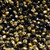 50 Pcs 3mm Firepolished Round Czech Glass Beads - Black And Gold
