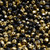 50 Pcs 4mm Firepolished Round Czech Glass Beads -Gold And Black