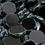 8 Edged Designed Table Cut Glass Czech Beads - Glossy Black