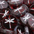 Table Cut Dragonfly Glass Czech Beads - Clear Dark Red/White