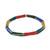 8 Inch Strand of 6.9 - 8.7 mm African Krobo Glass Thin Cylinder Beads - Assorted Primary Colors