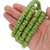 32 Inch Strand 9.5-11mm African Glass Krobo Trade Beads- Green Yellow Dotted