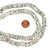 29 Inch Strand 9.5-11mm African Glass Krobo Trade Beads- Striped White
