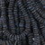 11 Inch Strand 10-11mm African Glass Krobo Beads- Umber w/ Slate Blue Pattern