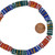 11 Inch Strand 10-12mm African Glass Krobo Beads- Multicolor w/ Stripe Pattern