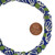 11 Inch Strand 10-12mm African Glass Krobo Beads- Cobalt Blue w/ Pattern