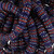 11 Inch Strand 10-12mm African Glass Krobo Beads- Dark Blue w/ Red Pattern