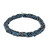 10 Inch Strand 9-10mm African Glass Krobo Beads- Steel Blue w/ Pattern