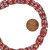 11 Inch Strand  10-12mm African Glass Krobo Beads- Crimson Red w/ Pattern