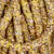 10 Inch Strand  9-10mm African Glass Krobo Beads-Pale Yellow w/ Polka Dot Pattern