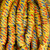 11 Inch Strand 10-12mm African Glass Krobo Beads- Yellow w/ Pattern
