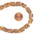 10 Inch Strand 9-10mm African Glass Krobo Beads- Mustard Yellow w/ Dotted Pattern