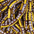 8-10mm African Glass Krobo Beads - Brown w/ Patterns