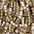 11 Inch Strand 9-12mm African Glass Krobo Beads- Brown w/ Stippled Pattern