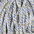 11 Inch Strand 11-13mm African Glass Krobo Beads- White w/ Blue Pattern