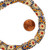 11-12 mm Royal Blue African Glass Krobo Beads with Flower Pattern
