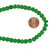 6-7mm White Heart African Glass Seed Beads In Color Green