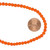 3.5mm-4mm White Heart African Glass Seed Beads in Orange
