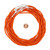 3.5mm-4mm White Heart African Glass Seed Beads in Orange