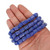 8 In Strand Of 8-9mm African Glass Krobo Beads- Blue With Stripe Pattern