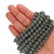 15 In Strand of 8MM Dyed Lava Rock Round Beads Gray