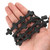 15 In Strand of 18X26 MM Dyed Lava Rock Cross Shaped Black