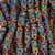 african glass krobo beads, blue with pattern