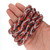 11 In Strand Of 12mm African Glass Krobo Beads- Red With Design