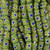 10 In Strand Of 11mm African Glass Krobo Beads- Green With Pattern
