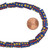 10 In Strand Of 9mm African Glass Krobo Beads- Royal Blue With Pattern