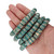 11-12mm Teal African Glass Krobo Beads with Zigzag Patterns