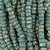 11-12mm Teal African Glass Krobo Beads with Zigzag Patterns