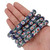 10-12mm Midnight Blue African Glass Krobo Beads With Flower Pattern