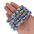 11-12mm Blue African Glass Krobo Beads With Flower Pattern