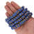 28 In Strand Of 13mm African Glass Krobo Beads- Dotted Blue